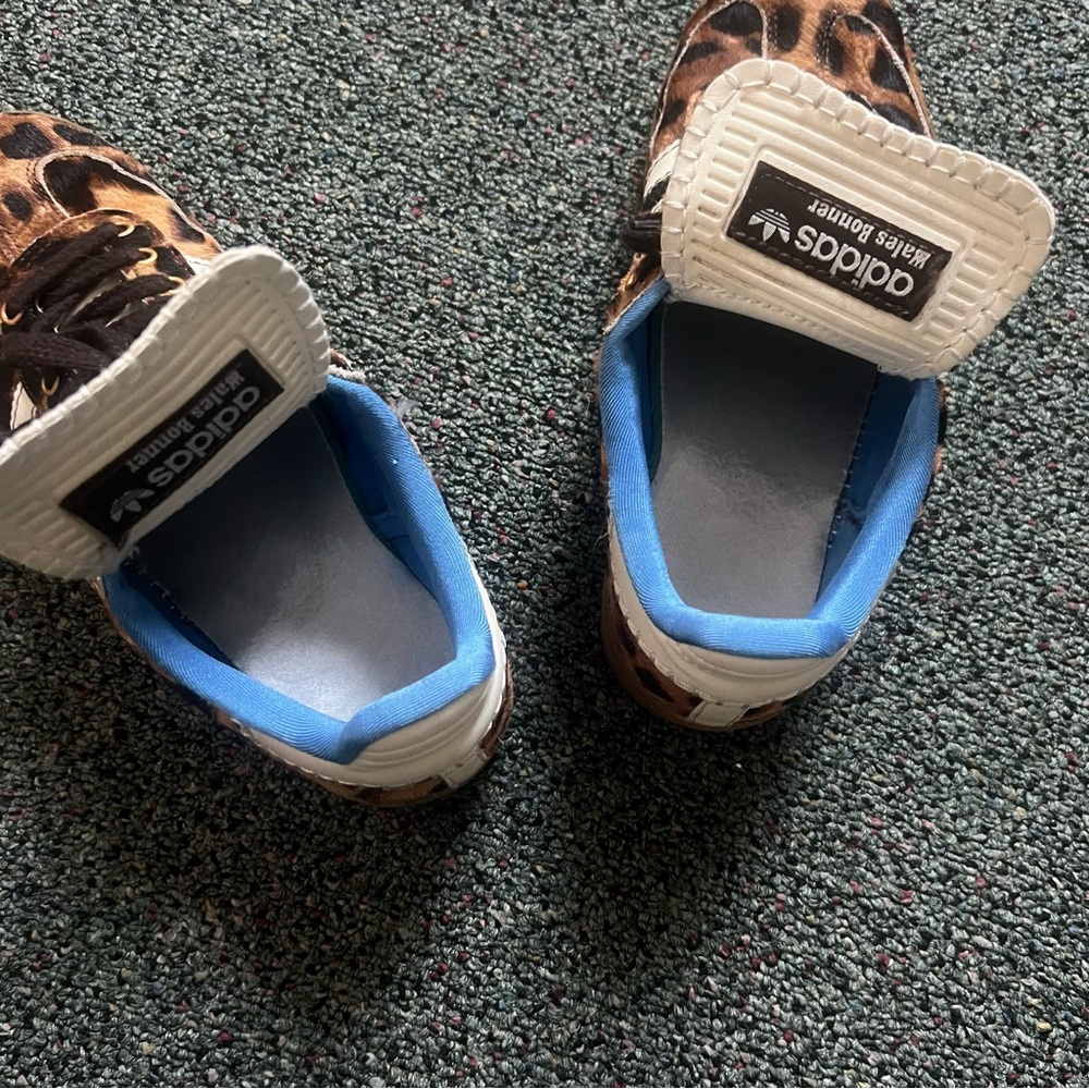 WALES BONNER X ADIDAS Pony Hair Leopard & Blue Interior Samba Shoe Sneakers Sz 8 - Picture 11 of 16